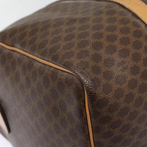 CELINE Macadam Canvas Boston Bag PVC Leather Brown Auth yk14397 - Picture 15 of 16